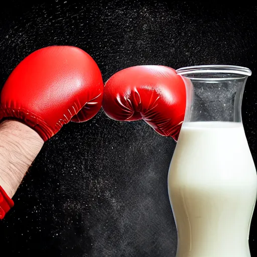 Image similar to punching contest in a glas of milk
