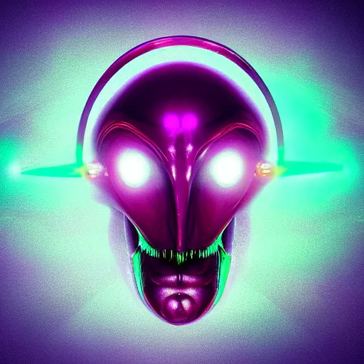 Image similar to synthwave alien face with neon tattos, detailed face, sharp focus, synthwave art, aesthetic, octane render, raw, cinematic