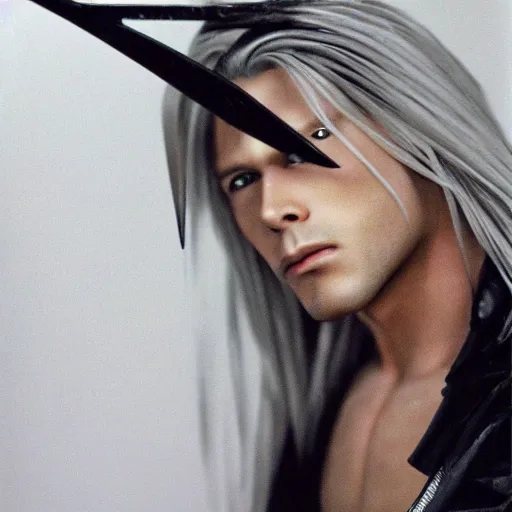 Image similar to A photo of sephiroth, f/22, 35mm, 2700K, perfect faces.
