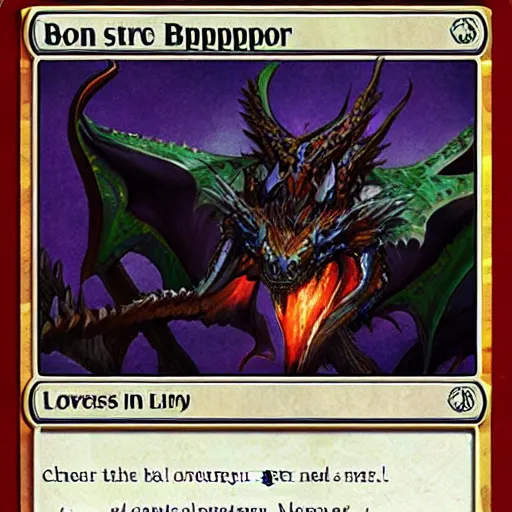 Image similar to MTG card art of a Bonesnapper Dragon