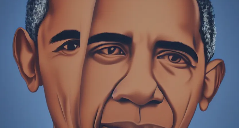 Prompt: portrait of barack obama, artwork by salman toor, cinematic light, atmospheric effects