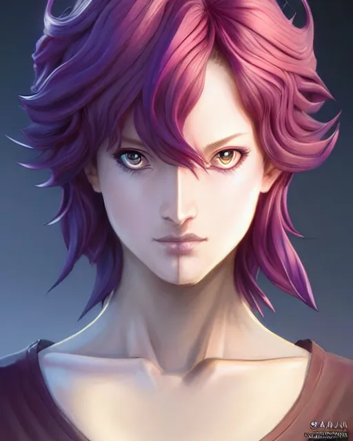 Image similar to portrait Evelyn character league-of-legends game flamed hair sharp fine-face, pretty face, realistic shaded Perfect face, fine details. Anime. Evelyn character league-of-legends game realistic shaded lighting by katsuhiro otomo ghost-in-the-shell, magali villeneuve, artgerm, rutkowski Jeremy Lipkin and Giuseppe Dangelico Pino and Michael Garmash and Rob Rey