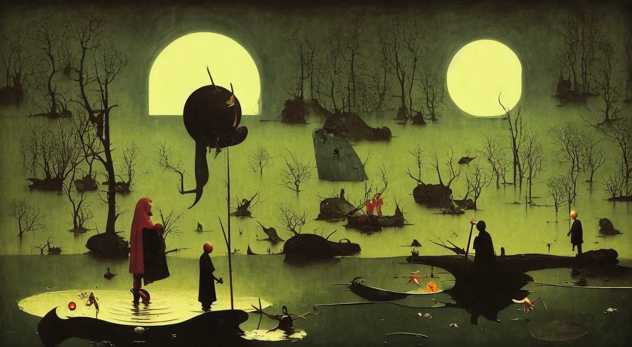 Prompt: single flooded simple!! head!!!, very coherent and colorful high contrast masterpiece by norman rockwell franz sedlacek hieronymus bosch dean ellis simon stalenhag rene magritte gediminas pranckevicius, dark shadows, sunny day, hard lighting