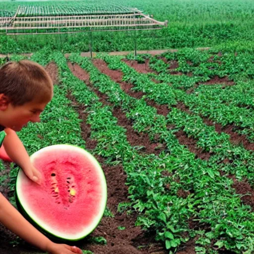 Image similar to how watermelon grows