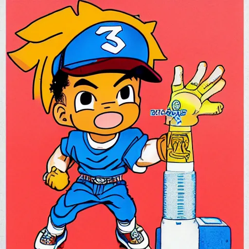 Image similar to chance the rapper by akira toriyama