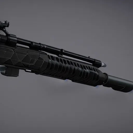 Image similar to futuristic sci fi rifle, Artstation, Artstation Trending, Pinterest, cgsociety, Deviant Art, concept art, high quality, hyper realistic, hard surface, ultra detailed, very coherent, unreal engine, 8k, high resolution, octane render,