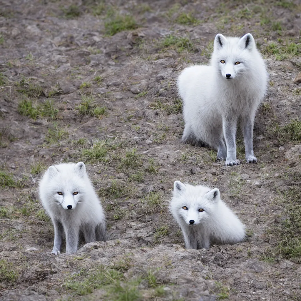 Prompt: beautiful arctic fox, XF IQ4, 150MP, 50mm, f/1.4, ISO 200, 1/160s, natural light, Adobe Photoshop, Adobe Lightroom, DxO Photolab, Corel PaintShop Pro, symmetrical balance, depth layering, polarizing filter, Sense of Depth, AI enhanced