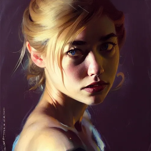 Image similar to greg manchess side portrait of imogen poots, deathknight, organic painting, matte painting, bold shapes, hard edges, street art, trending on artstation, by huang guangjian, gil elvgren, sachin teng, greg rutkowski, magali villeneuve, artgerm, jeremy lipkin, michael garmash and, rey