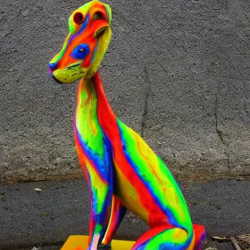 Image similar to psychedelic animal sculptures