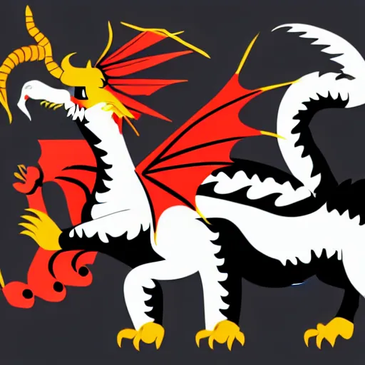 Image similar to vector art of welsh dragon and panda mixed, intercrossed, chimera, adobe illustrator