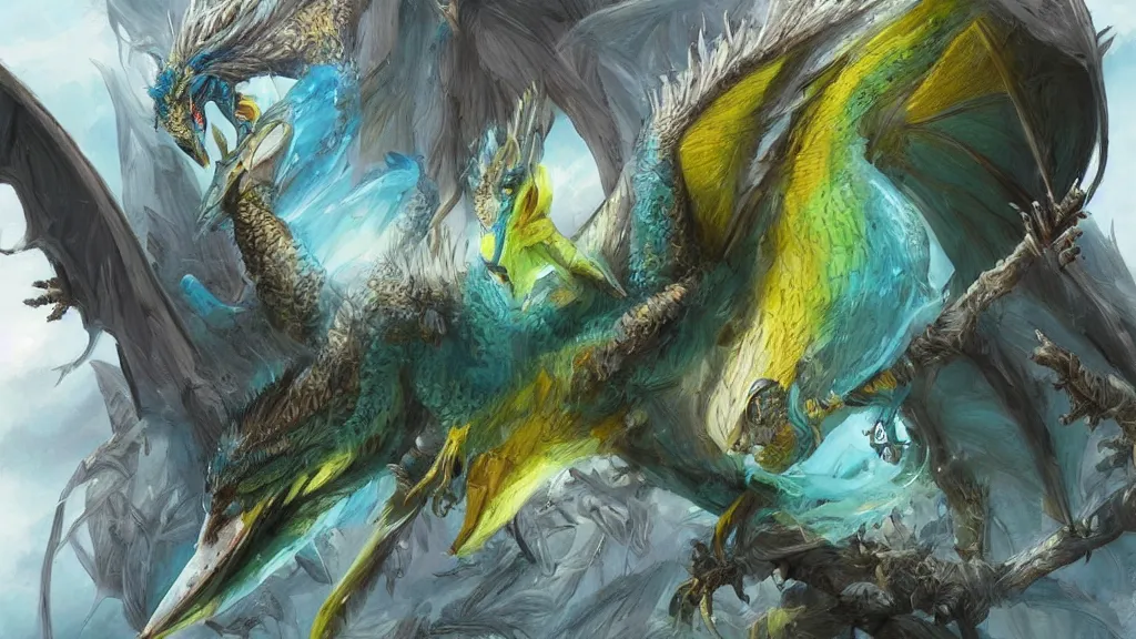 Prompt: a budgie and dragon hybrid, fantasy artwork, award winning, very very very very very very very beautiful, artstation