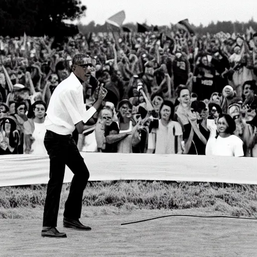 Image similar to Barack Obama performing at Woodstock