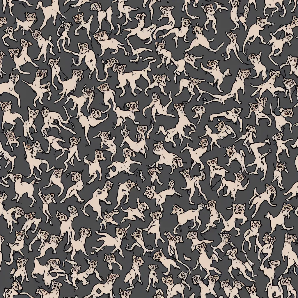 Prompt: seamless pattern of pitbulls fighting in the 9th ward