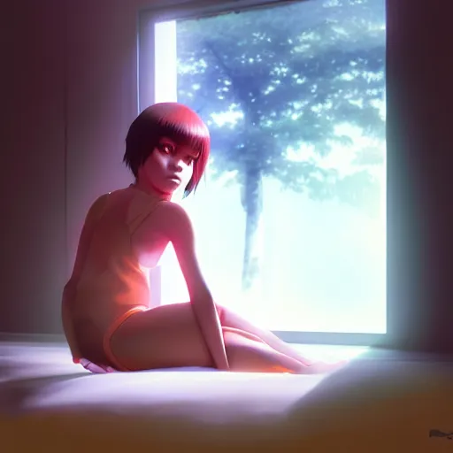 Image similar to realistic render of jahy from jahy - sama did nothing wrong by ross draws, empty bedroom by ilya kuvshinov, digital anime art by ross tran, composition by sana takeda, lighting by greg rutkowski