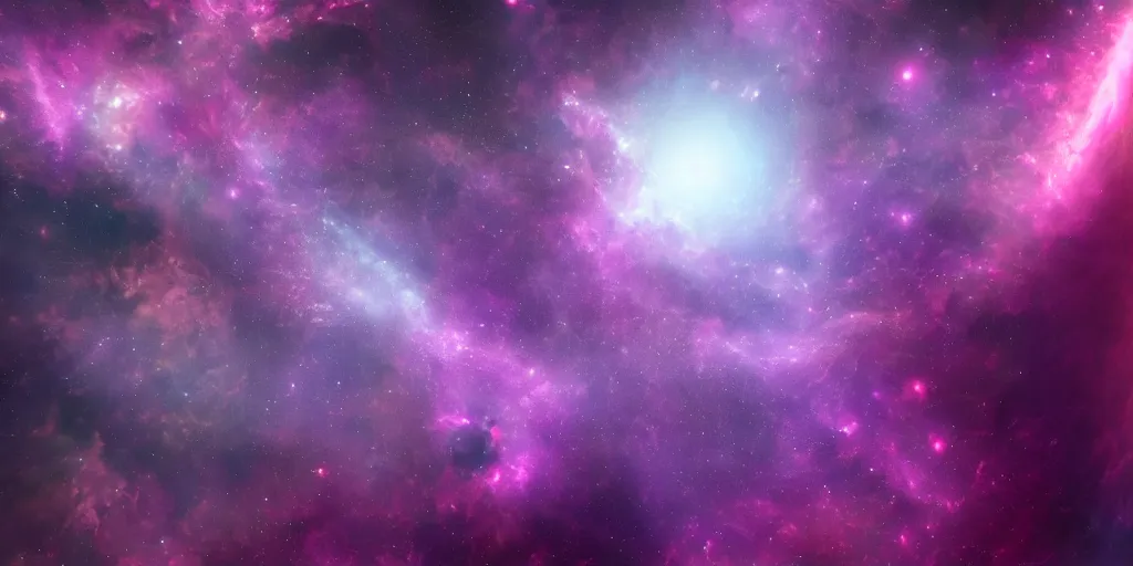 Prompt: magnificent photography of a planet with a nebula in deep space landscape, pink and purple chaotic clouds, stars, unreal engine render, nasa, artstation, deviantart, 8 k