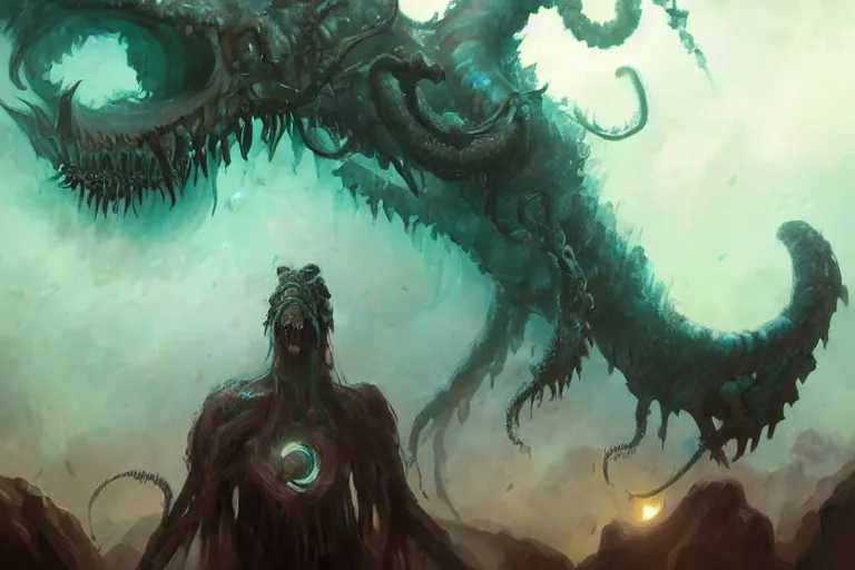 Image similar to lovecraftian monster, digital art, magic the gathering, mtg, by greg rutkowski, trending on artstation