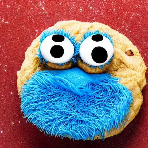 Prompt: meth head cookie monster, 4 k, high detail, high - resolution photograph, professional photography, ultra - detail