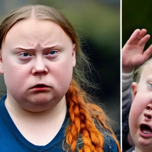 Image similar to fat greta thunberg is angry