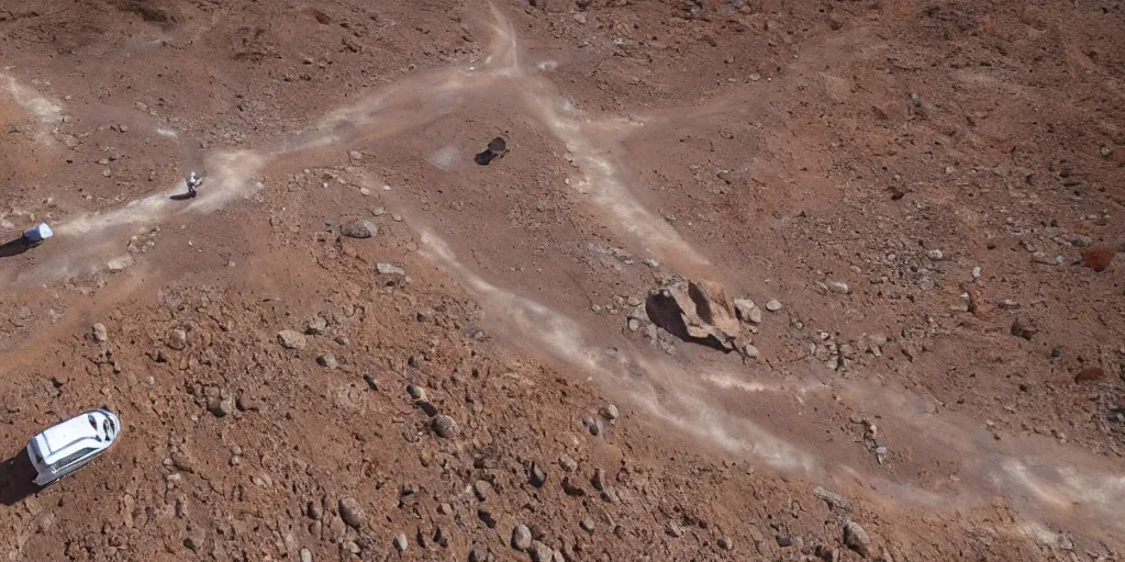 Image similar to giant spaceship 1 0 0 meters around and 1 million years old discovered after the rain washed away the sand and dirt, in a canyon in the utah desert