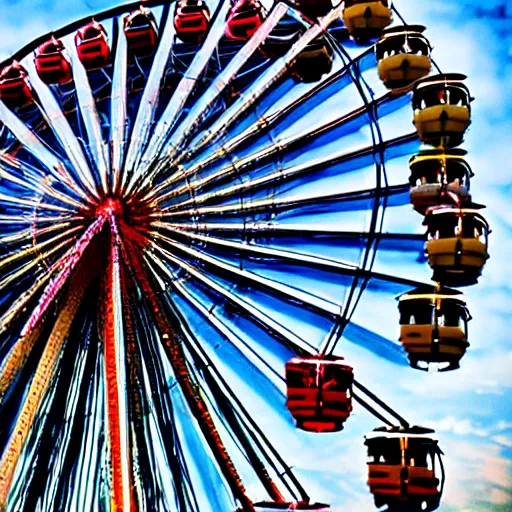 Image similar to cat!! in a ferris wheel, photo