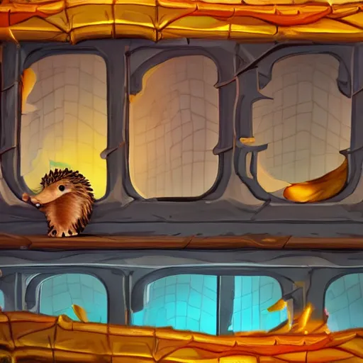 Image similar to hedgehog on a ship in seqa of thieves, game, screenshot, epic