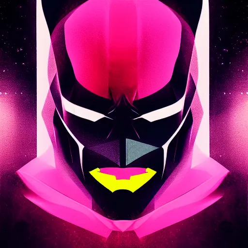 Image similar to batman portrait, synthwave, neon, vector graphics, cinematic, volumetric lighting, f 8 aperture, cinematic eastman 5 3 8 4 film, photorealistic