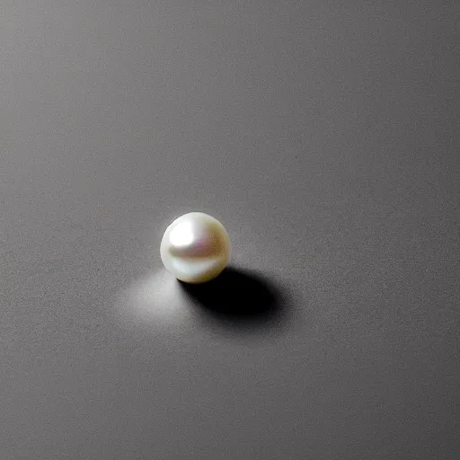 Image similar to a single pearl floating in gray space