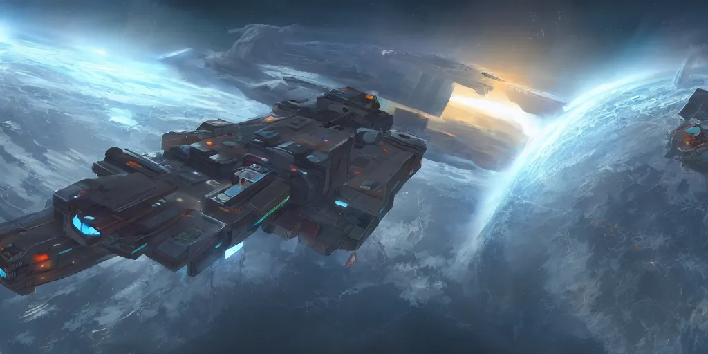 Prompt: artist concept painting of Homeworld carrier in the style of Homeworld, realistic, 4k