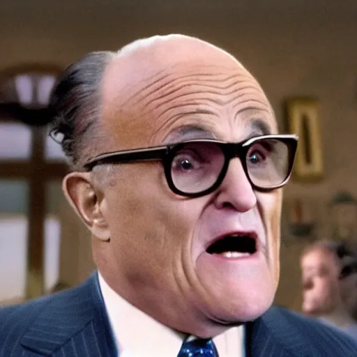 Prompt: film still of rudy giuliani in the new mean girls movie, 4 k