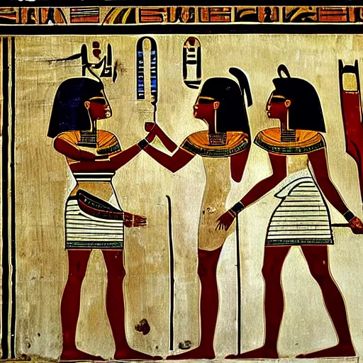 Image similar to ancient egyptian paintings of the world's oldest profession