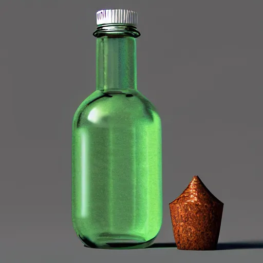 Prompt: a mini world in a glass bottle octane render hyperdetailed