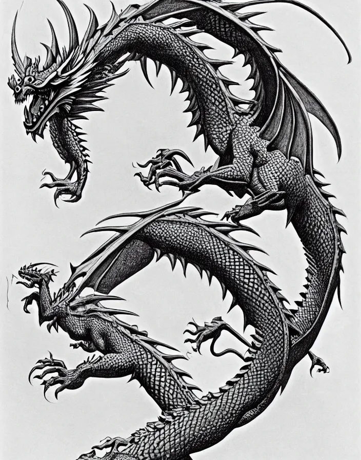 Image similar to dragon by m. c. escher