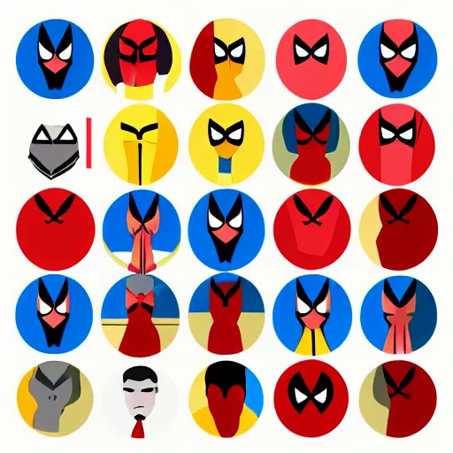 Prompt: face icon vector minimalist spiderman tomine, adrian