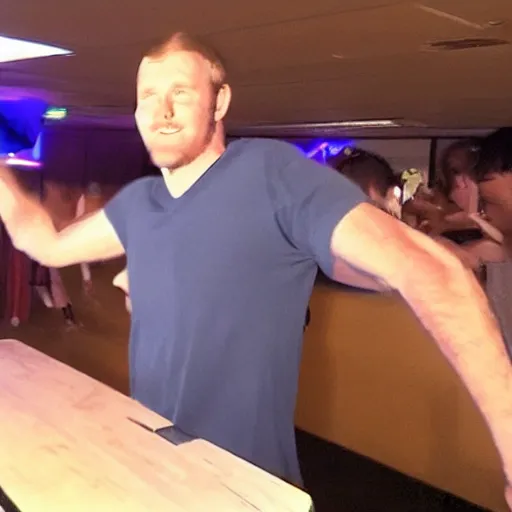 Prompt: photo of a 4 0 year old white man living thinking he's living the best life possible. he looks young for his age. he is at a dance club, it's as if he were in a music video. sadly he did not realize there is more to life. woman are flocking to him and can be seen dancing around him in a seductive manner.