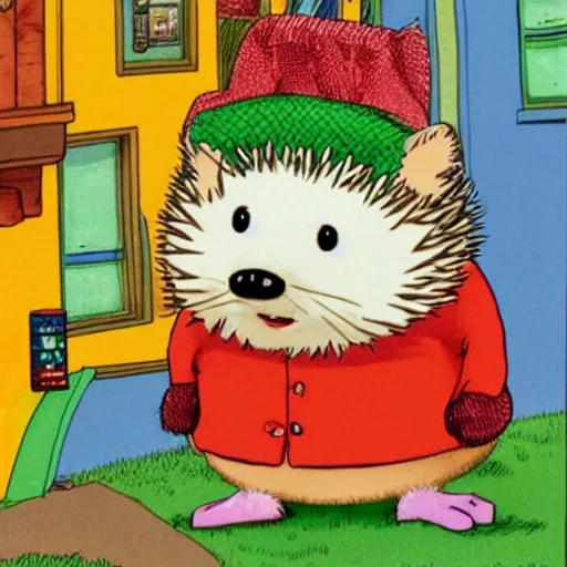 Image similar to a hedgehog character from a richard scarry book