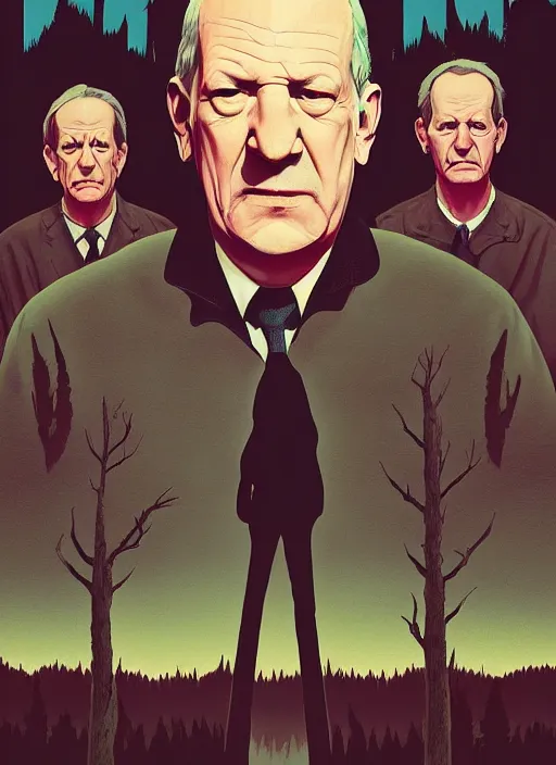 Prompt: Twin Peaks poster artwork by Michael Whelan and Tomer Hanuka, Rendering of Werner Herzog the director visiting Twin Peaks, full of details, by Makoto Shinkai and thomas kinkade, Matte painting, trending on artstation and unreal engine