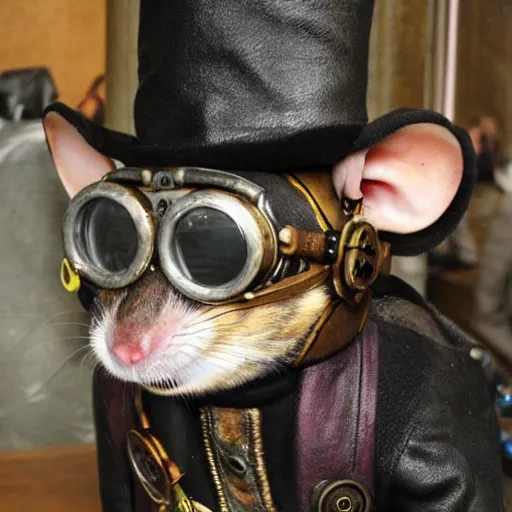 Image similar to a rat with steampunk googles, from Guild Wars