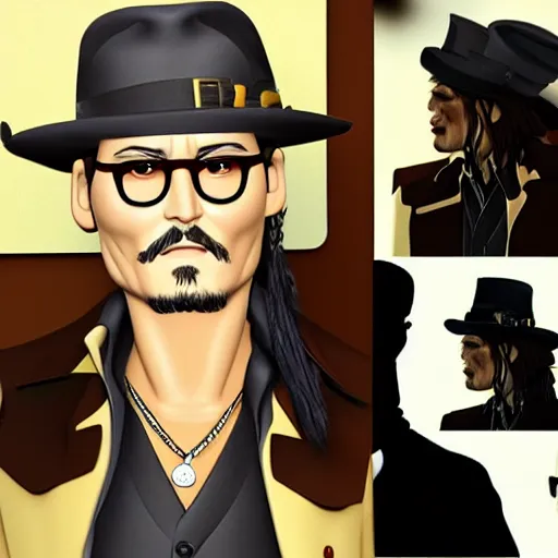 Prompt: johnny depp as an animated character