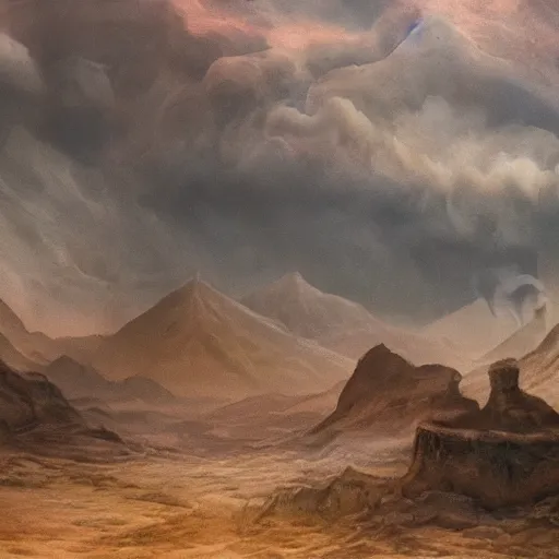 Prompt: hell landscape detailed matte painting