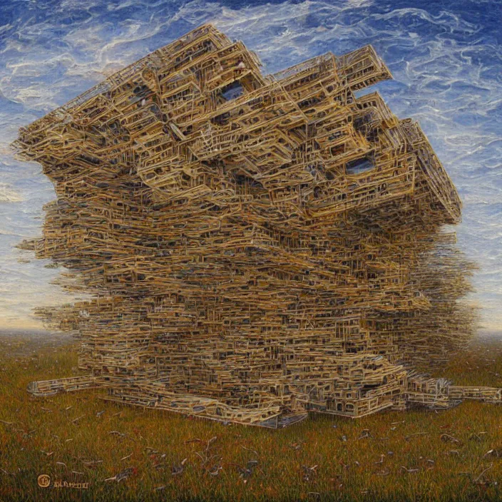 Image similar to a building in a landscape, by peter gric