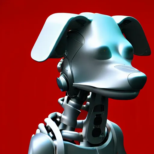 Image similar to a cybernetically enhanced dog, digital art, 3 d render, blender,