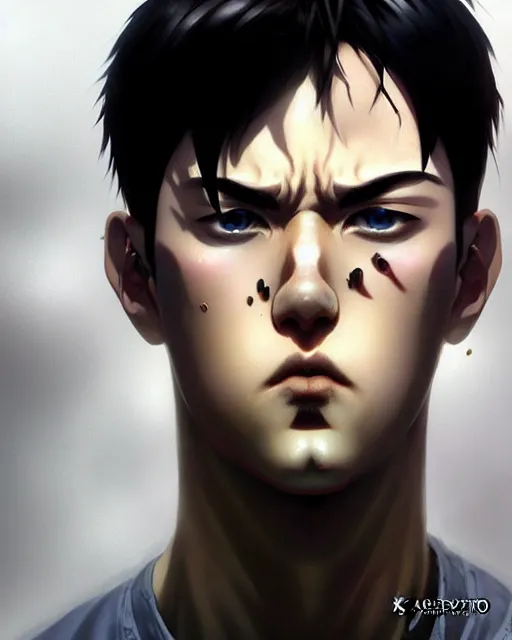 Prompt: portrait Anime Brutal Guy prosthetic cloudpunk sharp fine-face, pretty face, realistic shaded Perfect face, fine details. Anime. Cloudpunk clouds realistic shaded lighting by katsuhiro otomo ghost-in-the-shell, magali villeneuve, artgerm, rutkowski Jeremy Lipkin and Giuseppe Dangelico Pino and Michael Garmash and Rob Rey