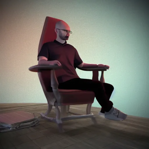 Prompt: photograph of northernlion sitting on a throne of programming, ultra detailed, photorealistic, cinematic lighting