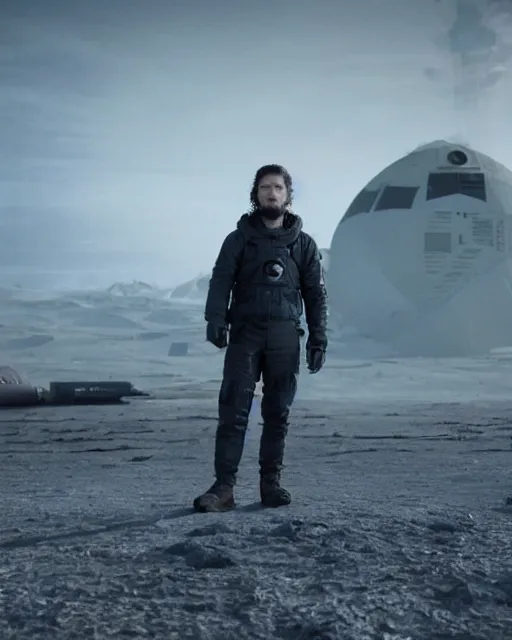 Image similar to kit harington as james holden, on tycho station, in the expanse, 4k tv still, cdx