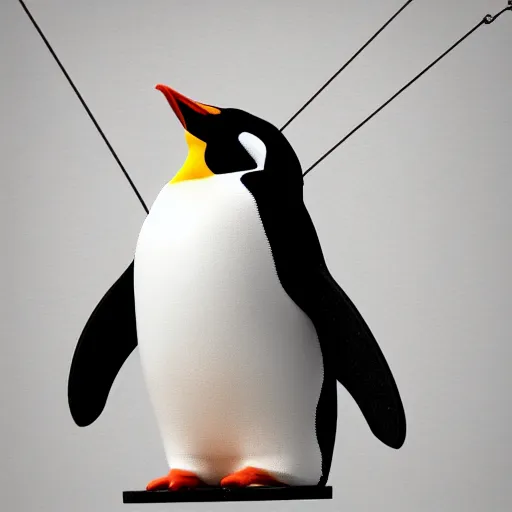 Prompt: realistic penguin sitting on a swing, hyper detailed, trending on artstation