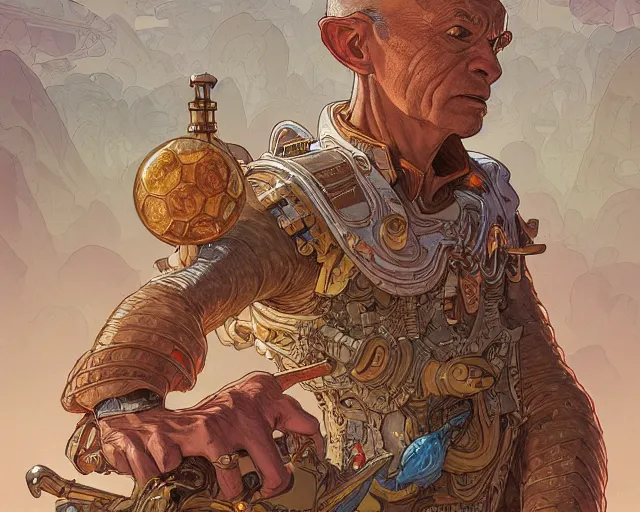 Image similar to photography of geof darrow, deep focus, d & d, fantasy, intricate, elegant, highly detailed, digital painting, artstation, concept art, matte, sharp focus, illustration, hearthstone, art by artgerm and greg rutkowski and alphonse mucha