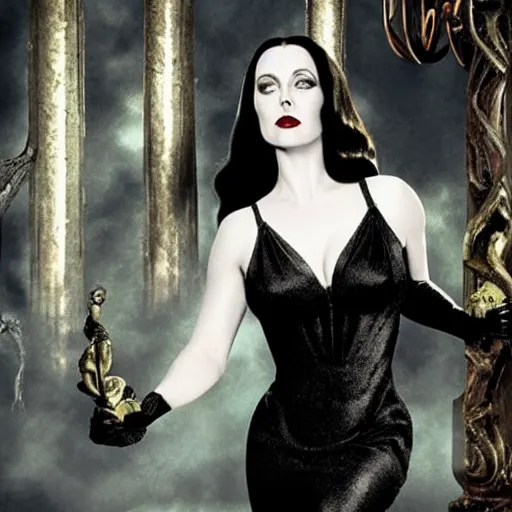 Prompt: amy adams as morticia addams