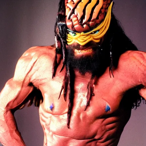 Prompt: randy savage as the predator alien