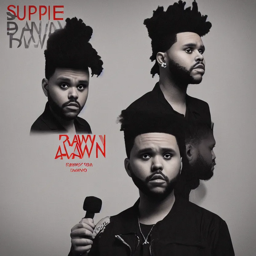 Prompt: an alternative album cover for the weeknd's dawn fm album, super high quality