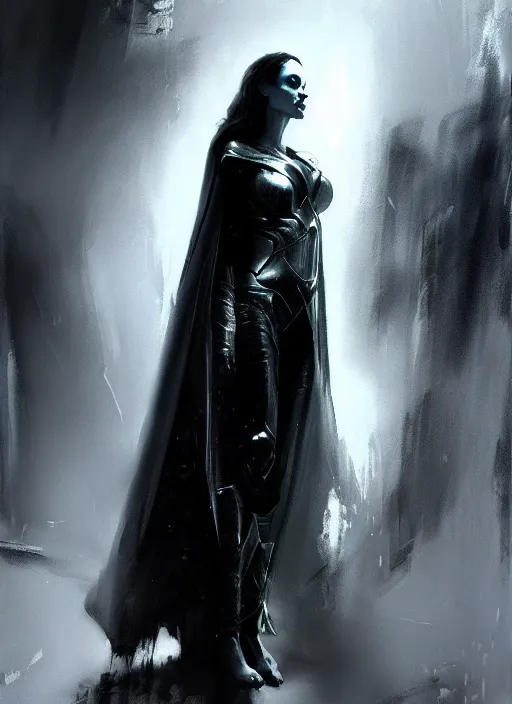 Prompt: angelina jolie as mage wearing arcane light armor and a cape, fantasy, cinematic lighting, by jeremy mann